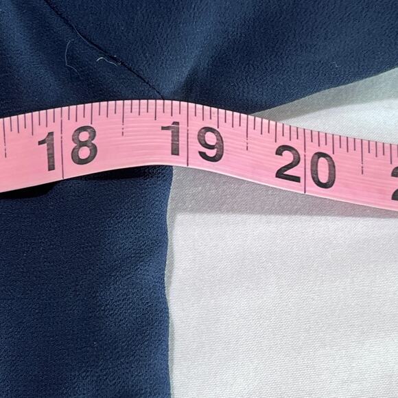 Monteau L Blue Peasant Blouse 3/4 Sleeve Boho Flowing Top Pleated Yoke Feminine - Picture 6 of 9